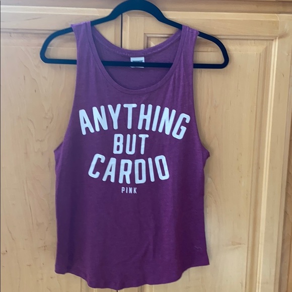 PINK Maroon “Anything But Cardio” Tank - Picture 1 of 5
